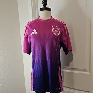 adidas Kids Germany Football Jersey in Pink and Purple Gradient